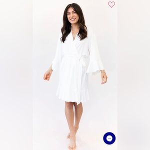 Kennedy Blue Ruffle Bridal and Bridesmaid Robes White Size One Size (Standard)